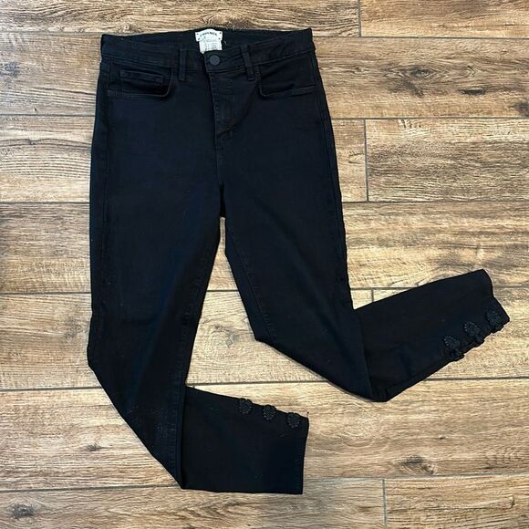 👖 L’agence Black Jeans with Embroidered Detail - Size 29, Inseam 27 - Picture 1 of 5